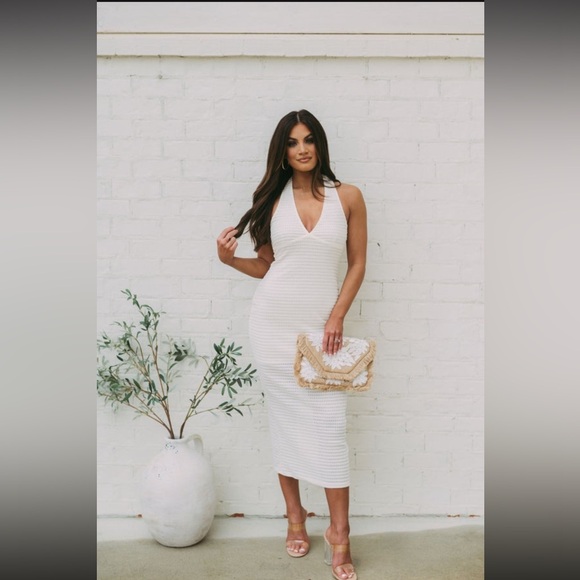 Argentina Halter Neck Dress - Ivory // these three boutique - Picture 2 of 3